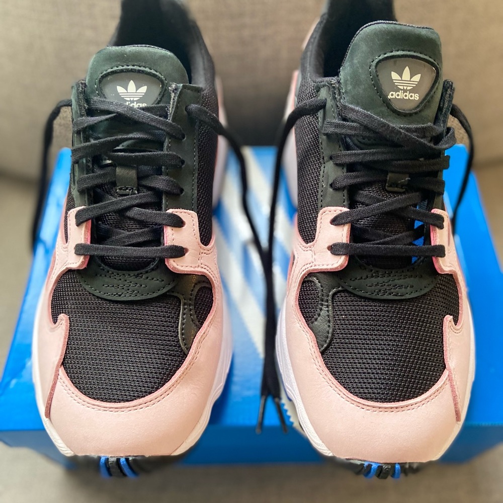 Pink and black Adidas Falcon women’s size 9